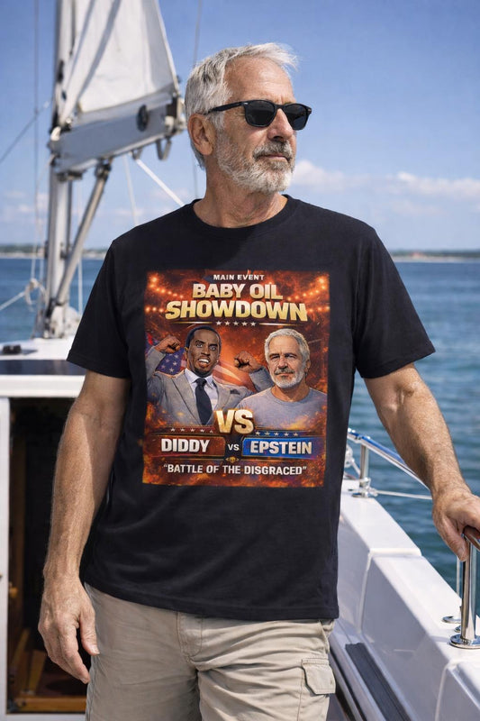 Jeffrey Epstein vs Diddy - Baby Oil Brawl - Funny T-shirt