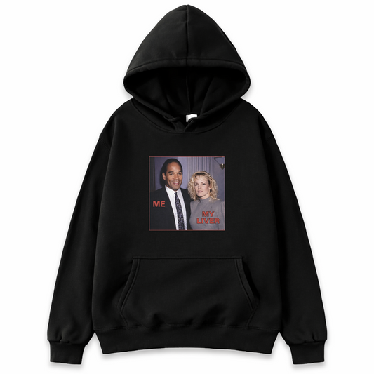 Black Me vs My Liver funny drinking humor hoodie with humorous design showing drinking lifestyle joke for party lovers and college students